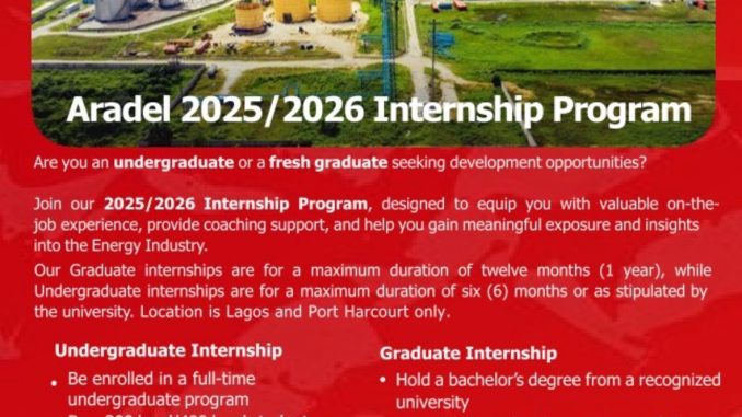 Aradel Holdings 2025/2026 Internship