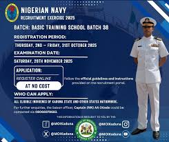 Nigerian Navy 2025 Batch 38 Shortlist